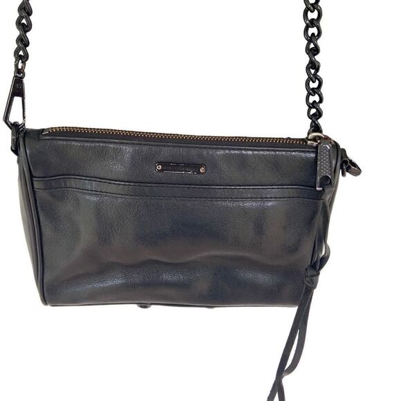 Rebecca Minkoff Mini Mac Black Leather Crossbody Chain Strap - Picture 2 of 10